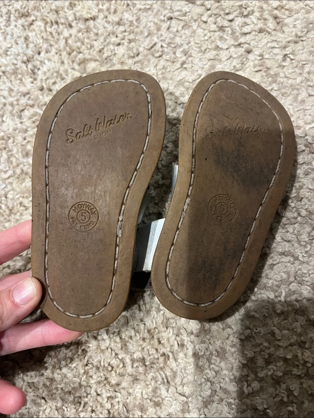 Salt water sandals. Size 5 toddler.